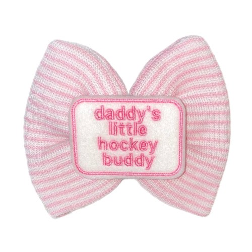 Girls Bow with daddy's little Hockey or Other Sport buddy YOU CHOOSE it on Nylon Headband or Alligator Clip , Great Gift! Surprise Dad!