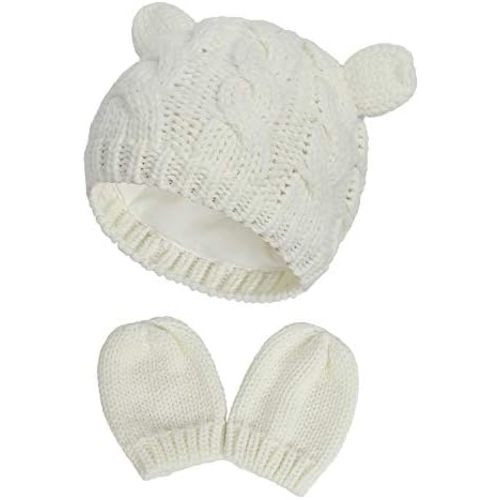 Baby Hat Glove Set Soft Newborn Mittens Baby Girl Boys Knitted Toddler Cap Infant Winter Beanie Mitten Sets