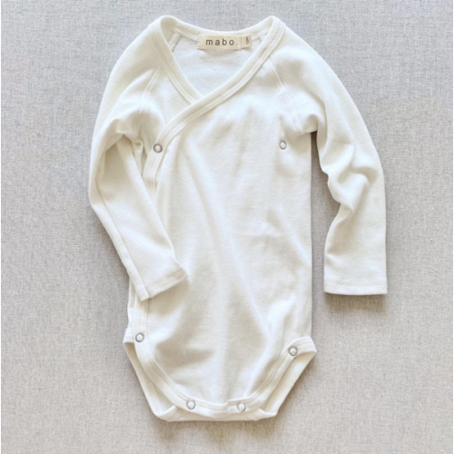 organic cotton wrap onesie - bright white