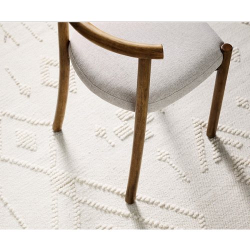 Textural Flatweave Ivory Wool and Cotton Kids Area Rug 8'x10'