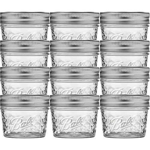 Ball Mason 4oz Quilted Jelly Jars with Lids and Bands, Set of 12