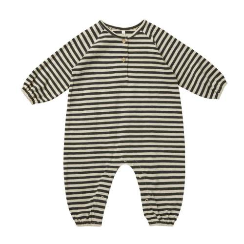 Henley Bubble Jumpsuit - Black Stripe - RC - FINAL SALE