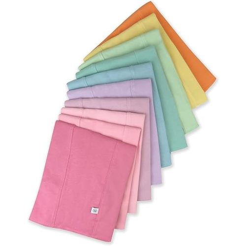 HonestBaby Organic Cotton Knit Burp Cloths Multipack, 10-Pack Rainbow Pinks, One Size