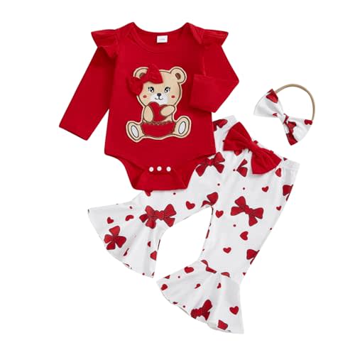 Doisbetthsay Newborn Girl Outfits Fall Baby Clothes Long Sleeve Romper With Pants And Headband Cute Infant Clothing Set