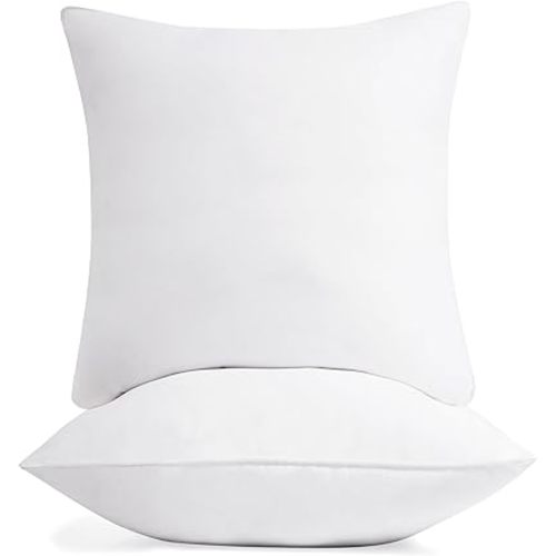 Deconovo 18x18 Inch Pillow Inserts Set of 2, Polyester Decorative Indoor Throw Pillow Inserts/Fillers, Soft Fluffy Plump Pillow Stuffer for Bed Pillow Sham, Square Couch Sofa Cushion Pillow