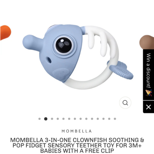 Mombella 3-in-one Clownfish Soothing & Pop Fidget Sensory Teether Toy – mombella