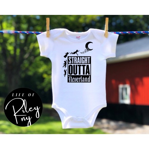Straight Outta Neverland Baby Bodysuit, Classic Peter Pan, Peter Pan Nursery Theme, Peter Pan Baby Shower, Neverland Nursery