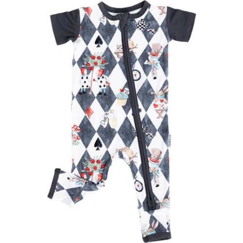 Alice in Wonderland Short Sleeve Zip Romper, 3-6M