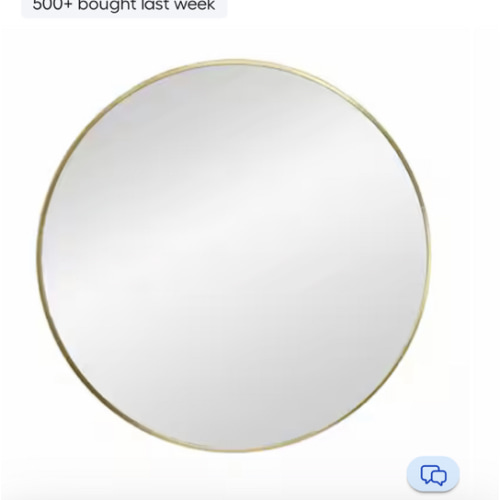 Origin 21 28-in W x 28-in H Round Brush Gold Framed Wall Mirror AL058R-GLD-28 at Lowes.com