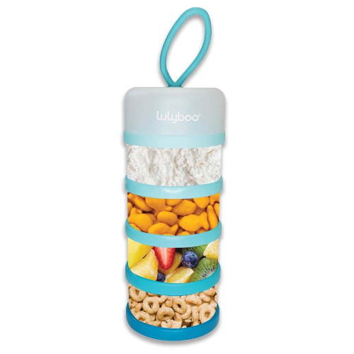 Lulyboo Baby & Toddler On-The-Go 4 Cup Stacker for Snacks and Formula, , Blue