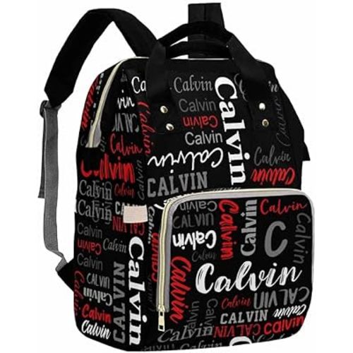 Artsadd Custom Name Diaper Bag for Mom, Personalized Black and Red Monogram Backpack with Stroller Straps Large Travel Shoulder Bag Capacity Nappy Bag for Baby Shower Gifts