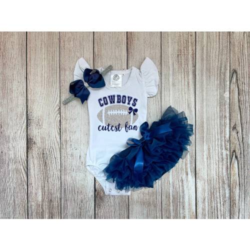 Baby Girl Football Outfit - Cowboys Cutest Fan Outfit - Football with Daddy Outfit