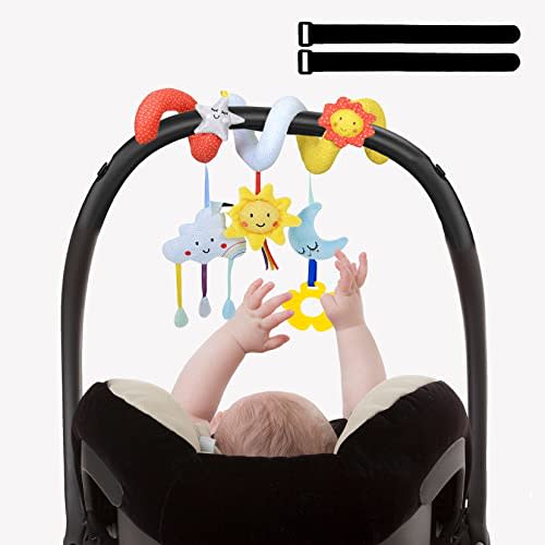 Gulissa Car Seat Toys, Baby Stroller Toys Hanging Crib Activity Toys for Car Seat Crib Bed Stroller, Spiral Car Seat Toy for Infant, Newborn Sensory Toy Best Babies Gift for 0 3 6 9 12 Months
