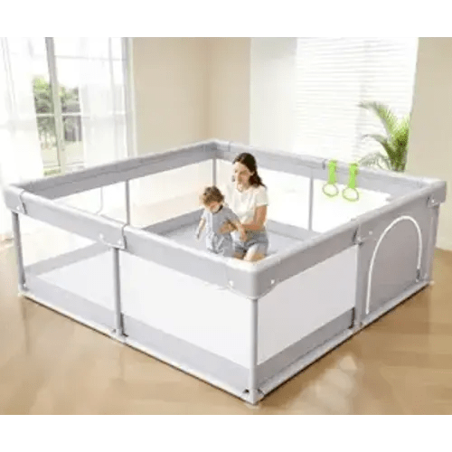 Fodoss Baby Playpen 50×50in, Small Play Pen for Babies and Toddlers, Playpen for Apartment, Play Yard, Activity Fence, Baby Playard with All-Side Mesh, Pull Rings