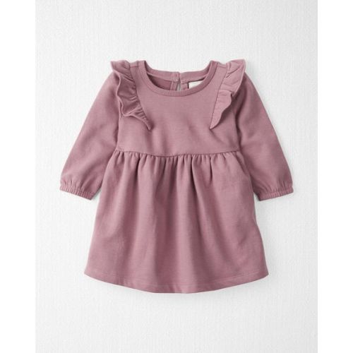 Baby Long-Sleeve Ruffle Dress Made with Organic Cotton in Desert Mauve - Little Planet | Carter's