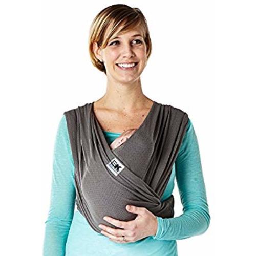 Baby K'tan Breeze Baby Wrap Carrier, Infant and Child Sling - Simple Wrap Holder for Babywearing - No Rings or Buckles - Carry Newborn up to 35 lbs, Charcoal, Medium (W Dress 10-14 / M Jacket 39-42)