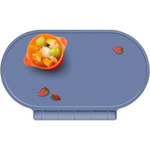 Placemat for Baby, Silicone Baby Toddlers Non-Slip Tablemats (Lake Blue)
