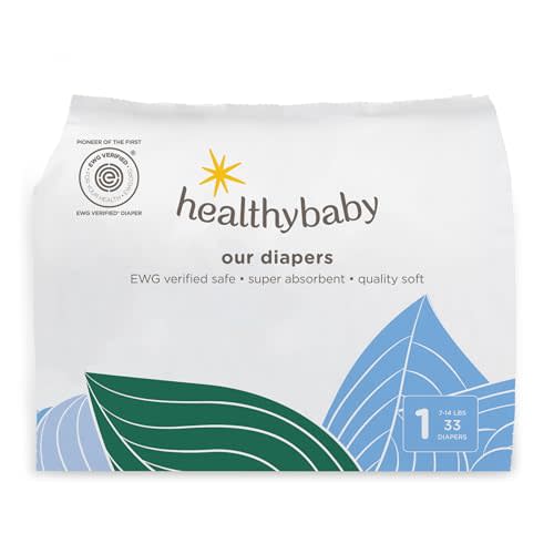 Our Diapers | The First EWG Verified & Microbiome-Friendly Diaper | Size 1 (7-14 lbs) 33 Count | 12-Hour Leak Protection | Made with Organic Cotton & Plant-Derived Materials | Totally Chlorine Free
