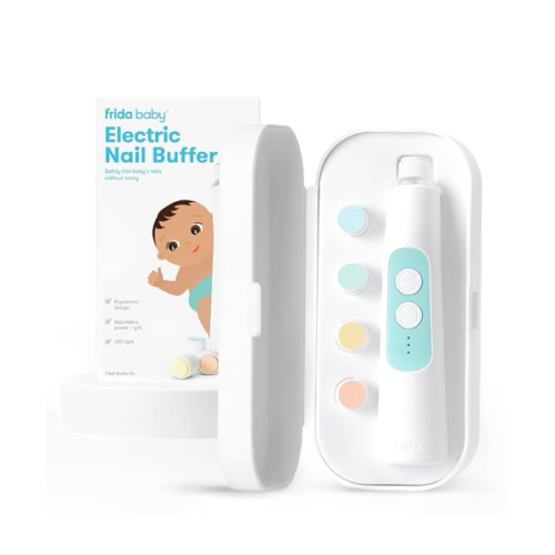 Frida Baby Electric Nail Trimmer, Safe & Easy Electric Nail File, Baby Nail Clipper & Nail Trimmer Kit for Newborn, Toddler, or Children Fingernails & Toenails, 4 Buffer Pads, LED Light, Storage Case