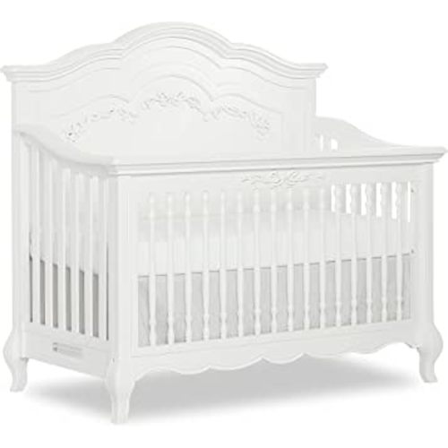 Evolur Aurora 5-in-1 Convertible Crib in Frost, Greenguard Gold Certified, Features 3 Mattress Height Settings, Sturdy and Spacious Baby Crib, Wooden Furniture