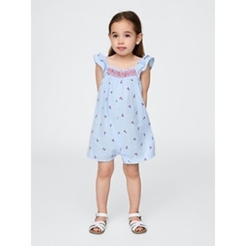 Baby & Toddler Crinkle Gauze Flutter-Sleeve Romper | Gap