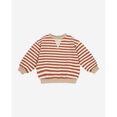 Oversized Crew || Poppy Stripe