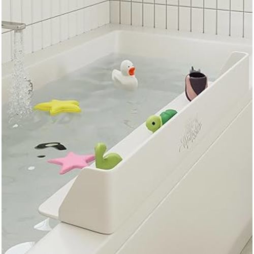 Amazon.com: Little Splasher PlayPad, Bathtub Splash Guard Play Shelf - Toy Tray Caddy Holder Storage - Suction Cups Attach to Bath Tub - No Mess Water Spill in Bathroom for Toddlers Kids Baby (Green) : Home & Kitchen