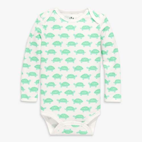 Organic long sleeve babysuit in animal friends | Primary.com