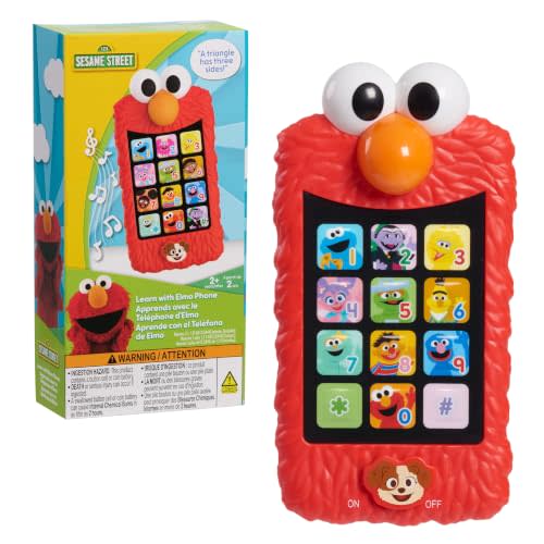 Sesame Street Learn with Elmo Pretend Play Phone by Just Play | Learning and Education, Kids Toys for Ages 2 Up