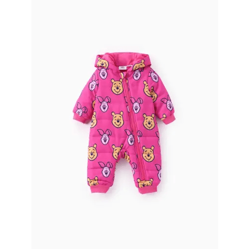 Winnie the Pooh Jumpsuit for Baby Boy/Girl (Thicken, Zipper Hooded Long-sleeve)