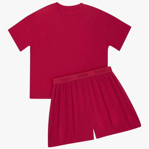 Hanes womens Originals 2 Piece Lounge Set, Comfywear Supersoft Boxy T-shirt & Sleep Shorts Loungewear Set