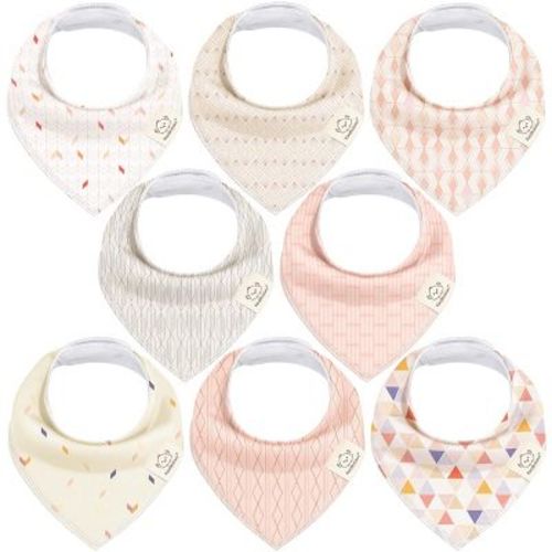 8pk Organic Baby Bandana Bibs, Baby Drool Bibs For Baby Boy, Girl, Baby Bibs For Infant, Newborn (sweet Charm)