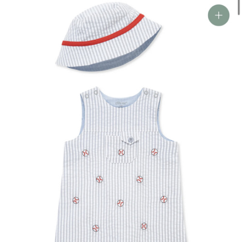Baseball Woven Sunsuit & Hat - 3M