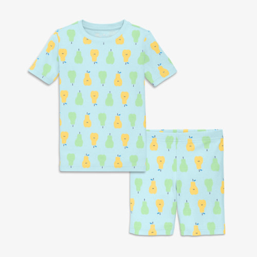 Kids Organic PJ Set in Cutout Pears