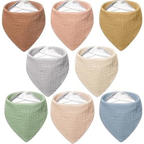 Bearmoss Bavoirs en mousseline 100 % coton pour bébé unisexe pour bébé fille garçon bave et dentition