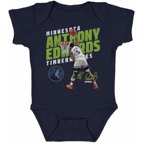500 LEVEL Anthony Edwards Minnesota Timberwolves One-Piece Infant Bodysuit - Anthony Edwards Minnesota Timberwolves Slant WHT