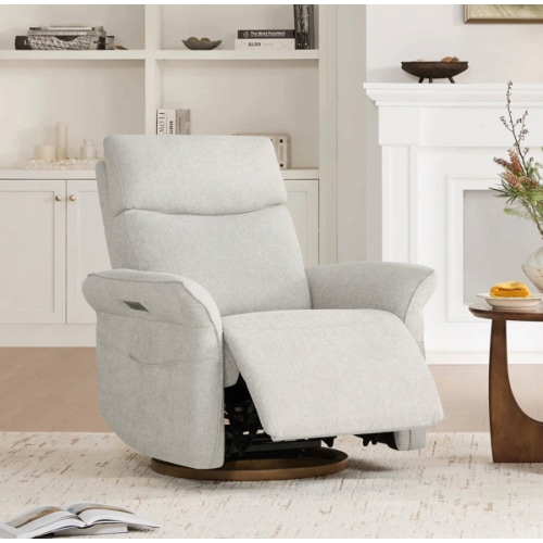 Vinca Modern Power Swivel Glider Recliner with Power Lumbar & Headrest