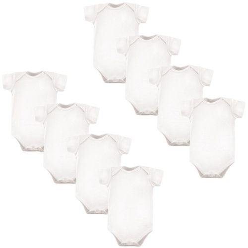 Luvable Friends Cotton Bodysuits 8Pk, White, Size: 3-6 months