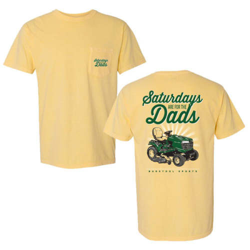 Saturdays Are For The Dads Riding Mower Pocket Tee - Barstool Sports