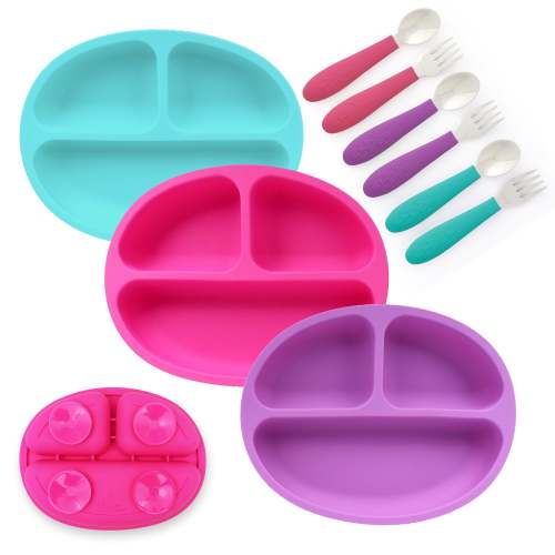 Silicone Suction Plate + Cutlery