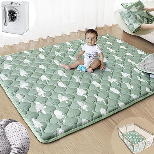 Baby Play Mat, 71x59 Mat with Super Soft Touch, Activity Mat with Upgraded Anti-Slip Bottom, Machine Washable Crawling Mat for Floor & Picnic(Trees)