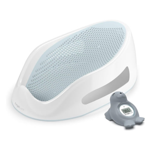 Angelcare Baby Aqua Soft Touch Bath Support & Thermometer Bundle | Newborn Baby Bathtub 0-6 Months | Baby Registry Must-Have | Newborn Essentials for Safe & Comfortable Bath Time