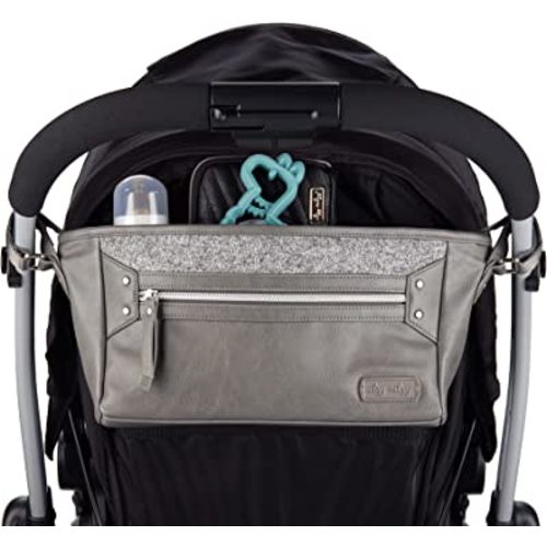 Itzy Ritzy Adjustable Stroller Caddy/Organizer - Stroller Organizer Bag Featuring Front Zippered Pocket, 2 Built-In Interior Pockets & Adjustable Straps to Fit Nearly Any Stroller (Grayson)