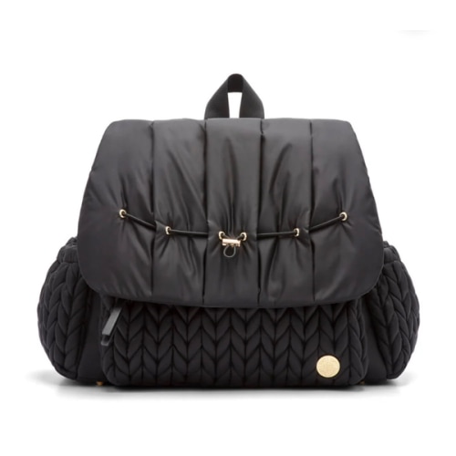 Levy Stylish Diaper Backpack - Black Herringbone