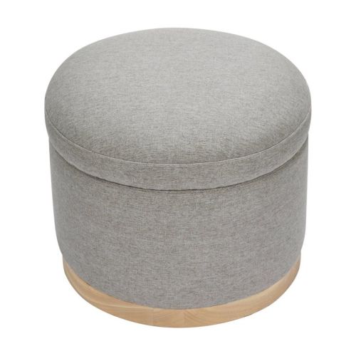 Babyletto Naka Storage Ottoman With Light Wood Base - Greenguard Gold Certified - Performance Cream