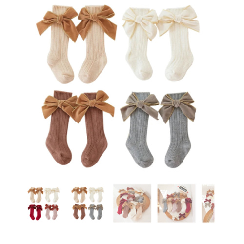 MARY Velvet Bow Socks - Hazel & Bo