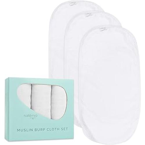 Natemia Muslin Burp Cloths, 3-Pack