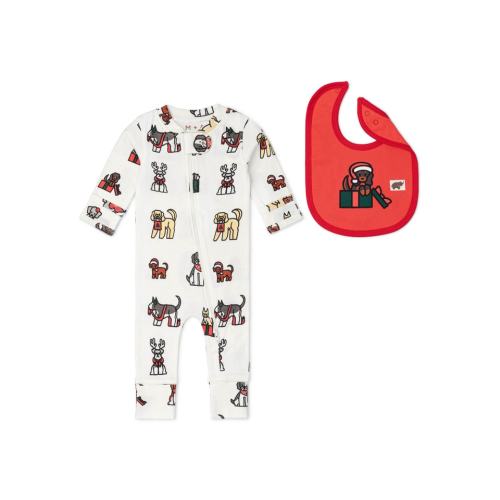 M+A by Monica + Andy Organic Cotton Baby Seasonal Coverall with Matching Bib, Sizes 0/3 Months-12/18 Months