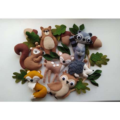 Felt Woodland Baby Mobile: Handmade Nursery Crib Decor