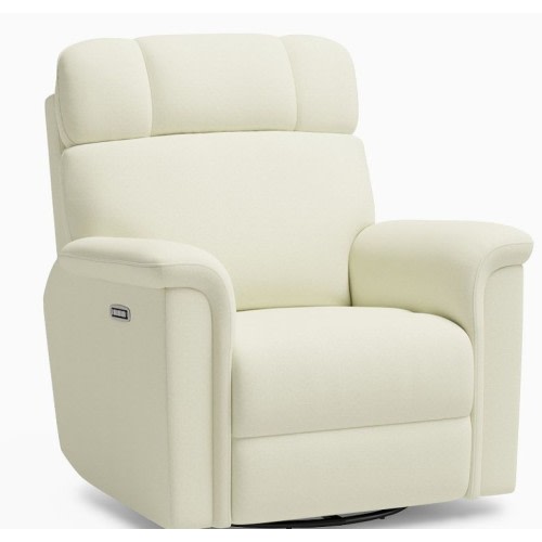 Pottery Barn Lullaby Deluxe Power Swivel Recliner in Ivory Plush